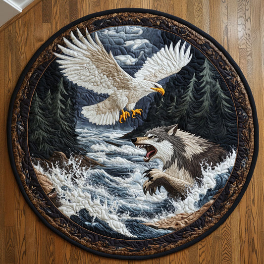 Eagle And The Wolf WY2108030CL Quilted Round Mat