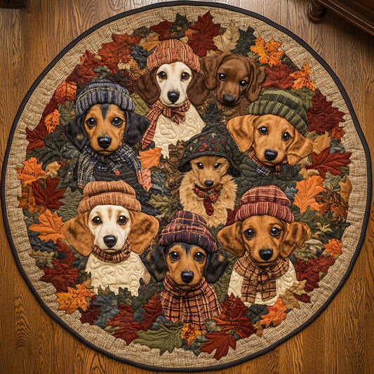 Colorful Dachshund WN2907024CL Quilted Round Mat
