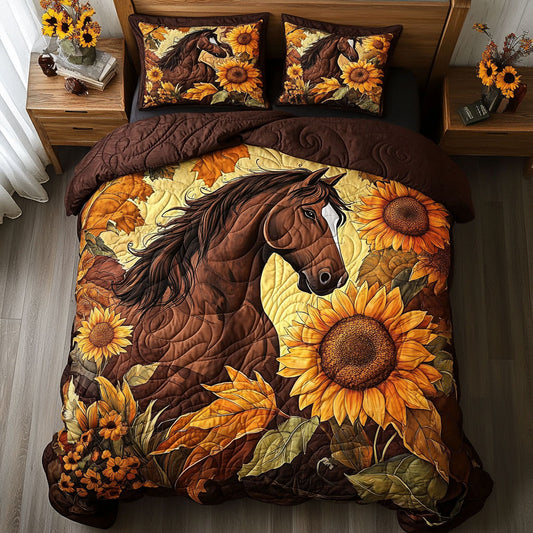 Horse In Sunflower WY0502028CL Duvet Cover Set