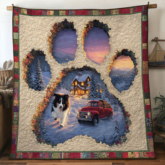 Rustic Border Collie Paw WN0611088CL Quilt