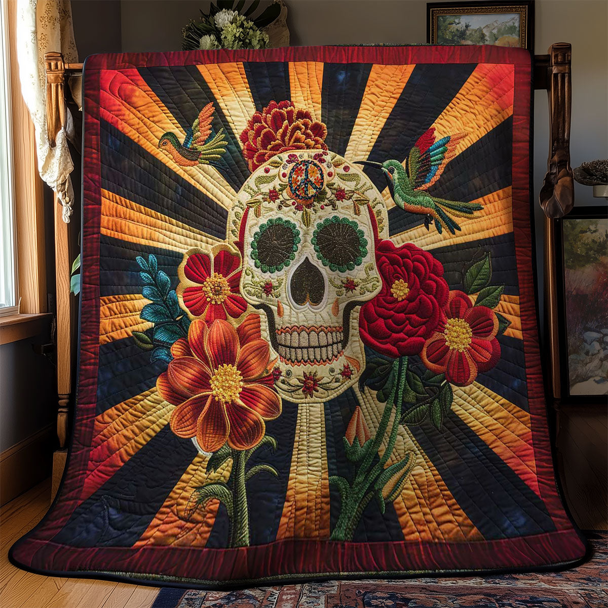 Hummingbird Skull WN3110061CL Quilt