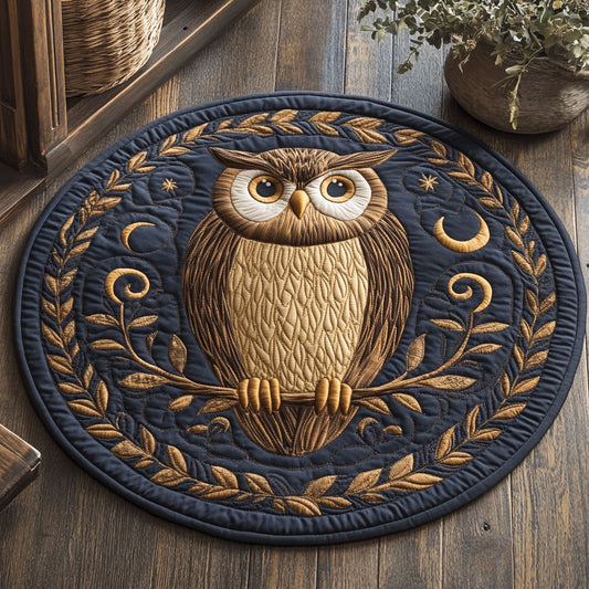 Moonlit Watcher CP1007008CL Quilted Round Mat