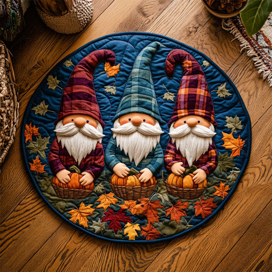 Gnome Sweet Gnome WJ0608047CL Quilted Round Mat