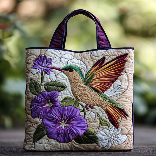 Blooming Hummingbird WN2209006CL Quilted Tote Bag