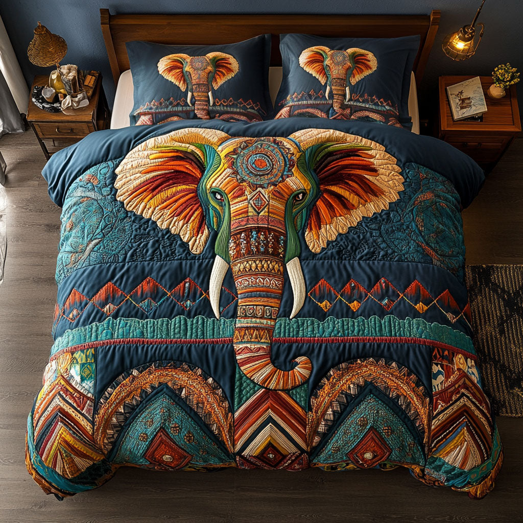 Tribal Elephant Heart WN0910065CL Duvet Cover Set