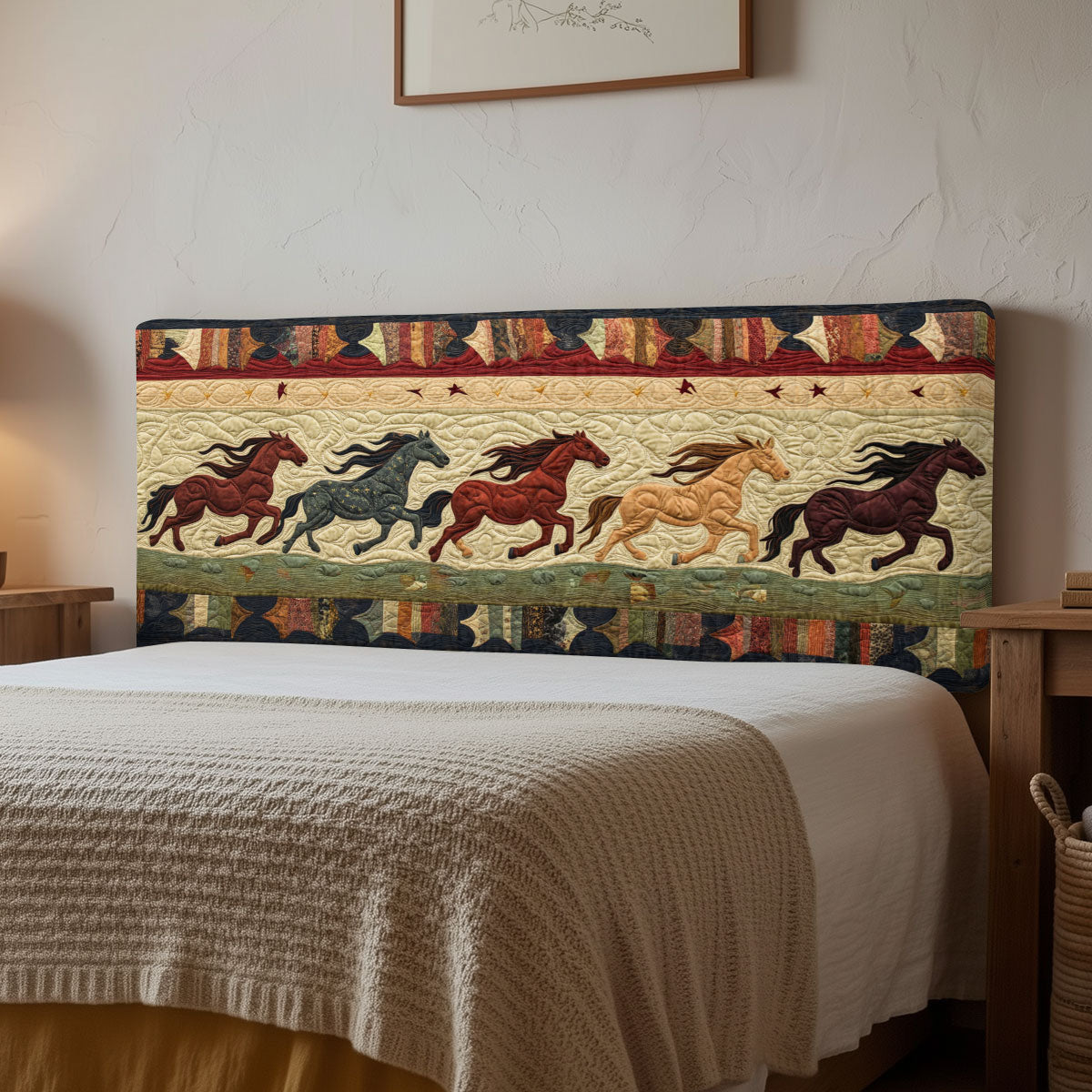 Totem Horses CP1512069CL Quilted Headboard Slipcover