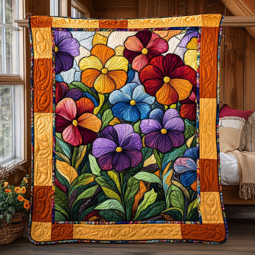 Blooming Pansies CW0506008CL Quilt