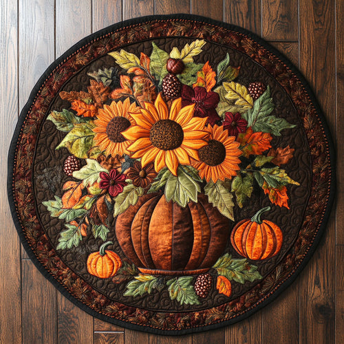 Autumn Charm Flower WN1408013CL Quilted Round Mat