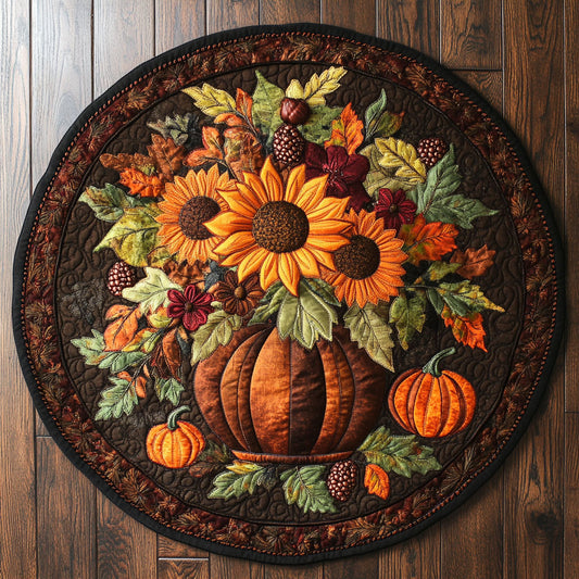Autumn Charm Flower WN1408013CL Quilted Round Mat