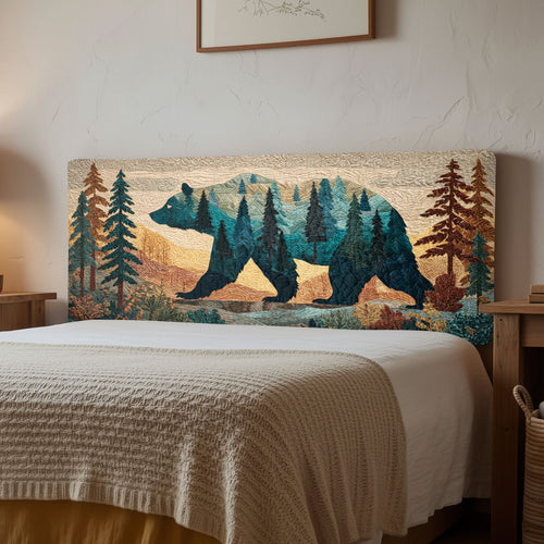 Evergreen Trail Bear CW2612005CL Quilted Headboard Slipcover