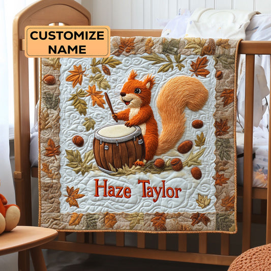 Nutty Rhythm WY3007009CL Personalized Baby Quilt