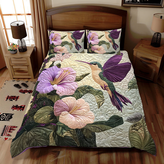 Purple Hummingbird WX2211086CL Duvet Cover Set