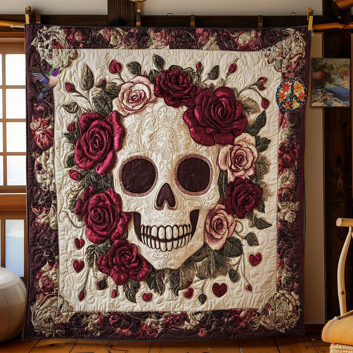 Romantic Skull Wreath WN0412012CL Quilt