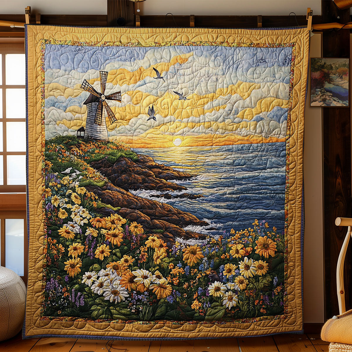Peaceful Windmill WY2103061CL Quilt
