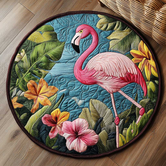 Flamingo Serenade WN1803046CL Quilted Round Mat