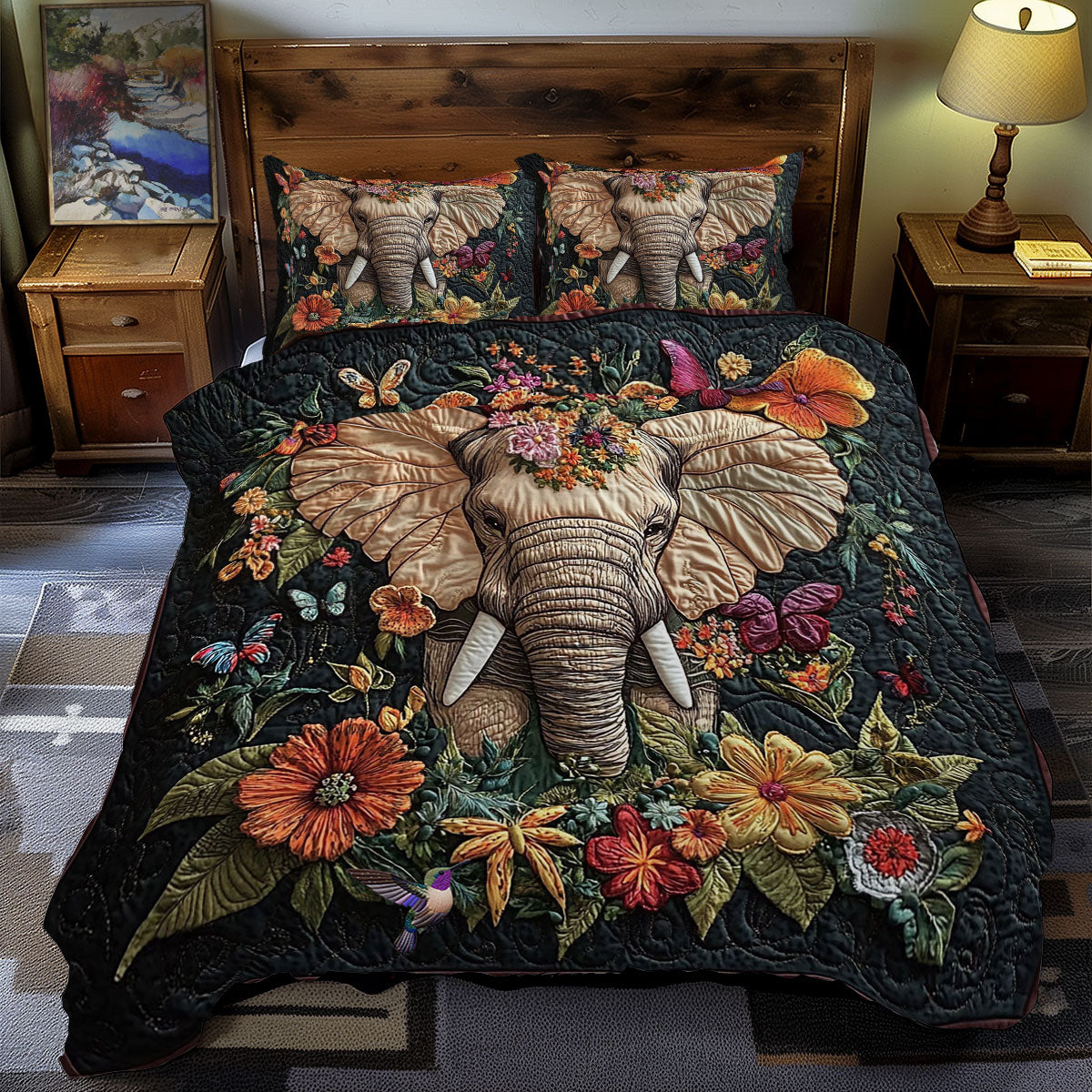 Flower Elephant WY2612056CL Duvet Cover Set
