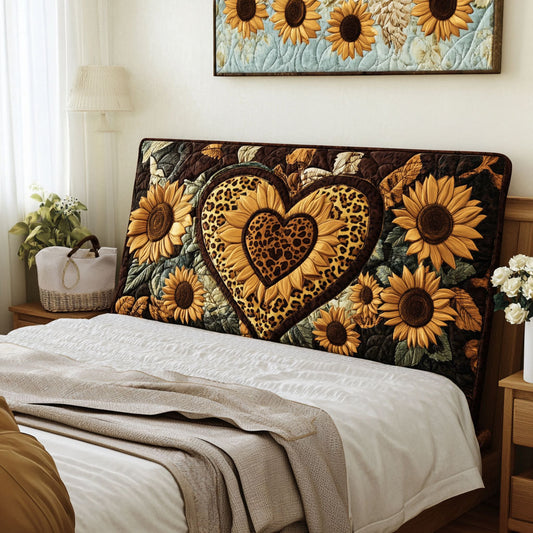 Wild Sunflower Heart KL2312007CL Quilted Headboard Slipcover