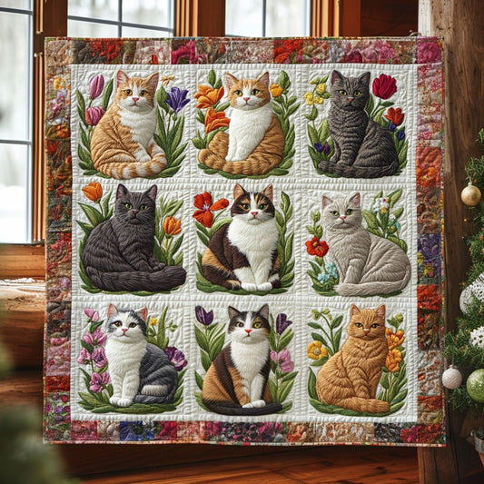 Cat Flower CW0611023CL Quilt