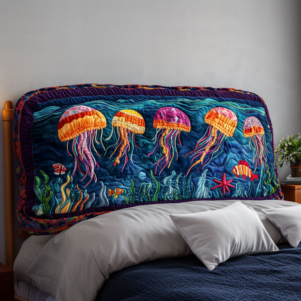 Enchanted Ocean Jellyfish KL3112033CL Quilted Headboard Slipcover