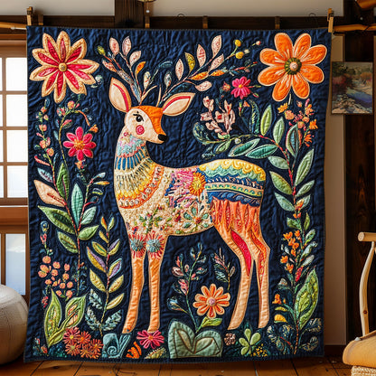 Floral Deer WJ1801012CL Quilt