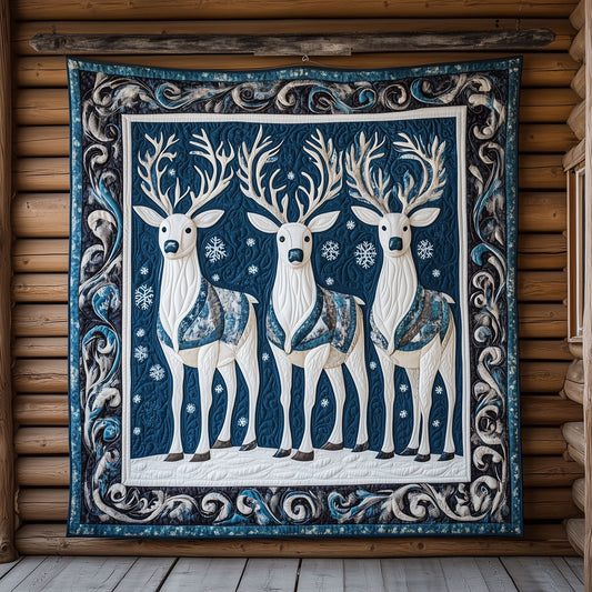Majestic Winter Reindeer Herd XK2209004CL Quilt