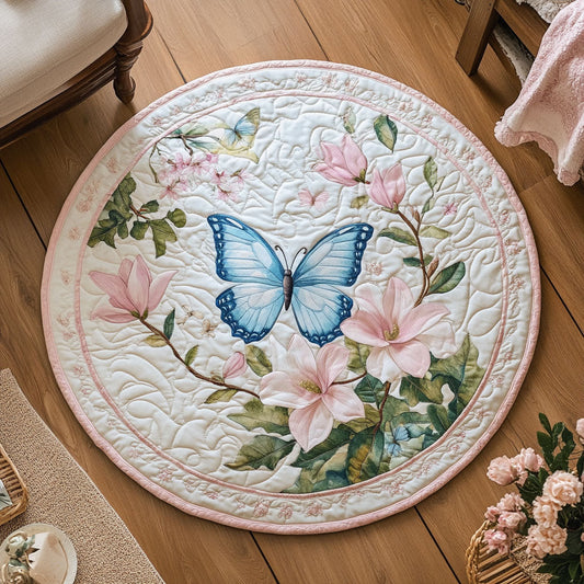Butterfly In Magnolia Garden WY2203026CL Quilted Round Mat