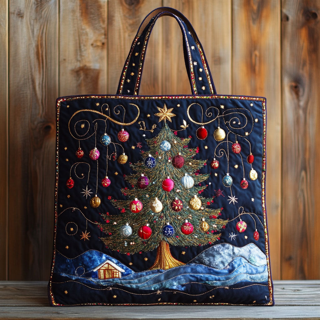 Festive Night Tree CW1211056CL Quilted Tote Bag