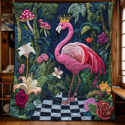 Crowned Bloom Flamingo WP2003017CL Quilt