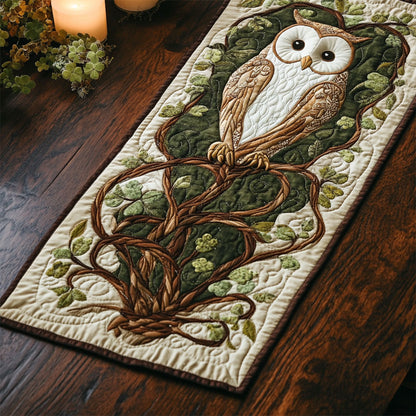 Owl In Roots WY2904100CL Quilted Table Runner