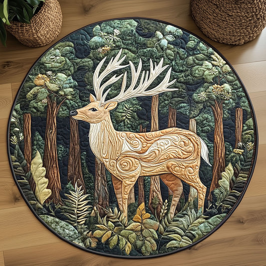 Forest Stag WP2204032CL Quilted Round Mat