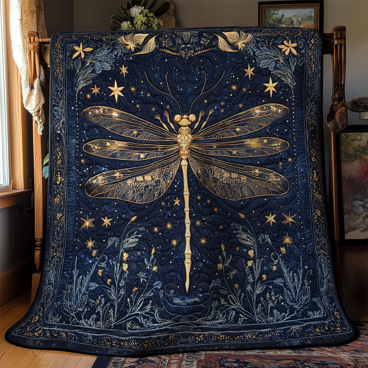 Dragonfly In Night WY1902081CL Quilt