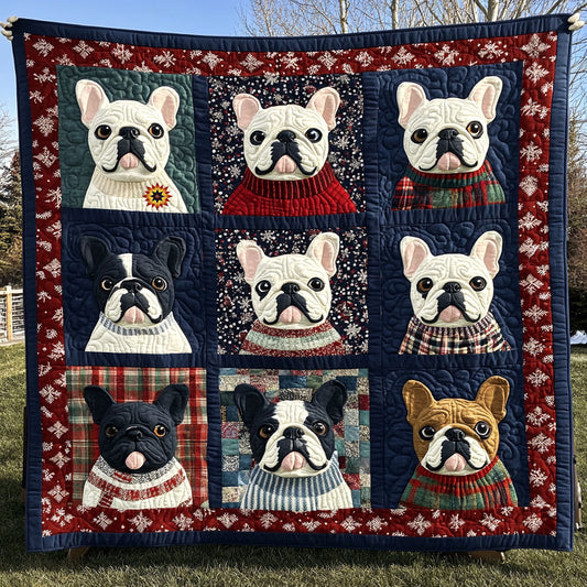 Winter French Bulldog WJ0212040CL Quilt