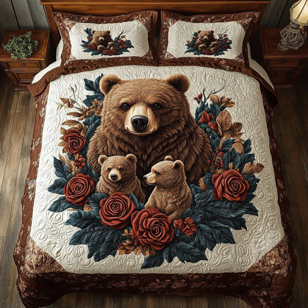 Brown Bear Family WY0901076CL Duvet Cover Set