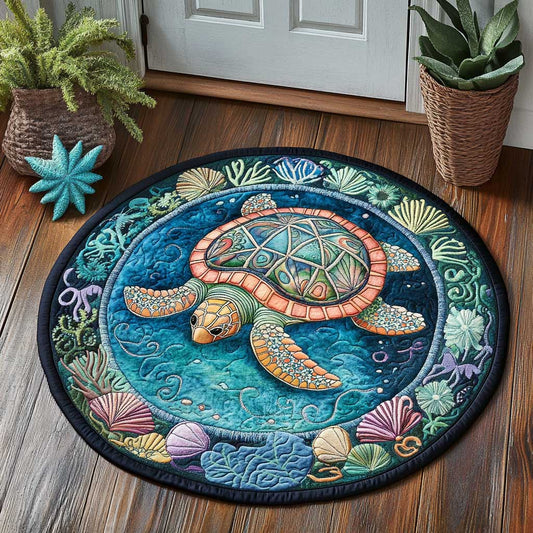 Sea Painting CQ1505031CL Quilted Round Mat