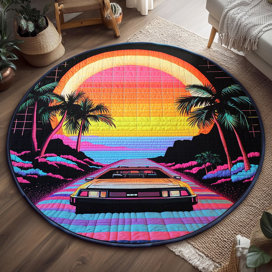 Neon Drive Nostalgia WJ2104035CL Quilted Round Mat