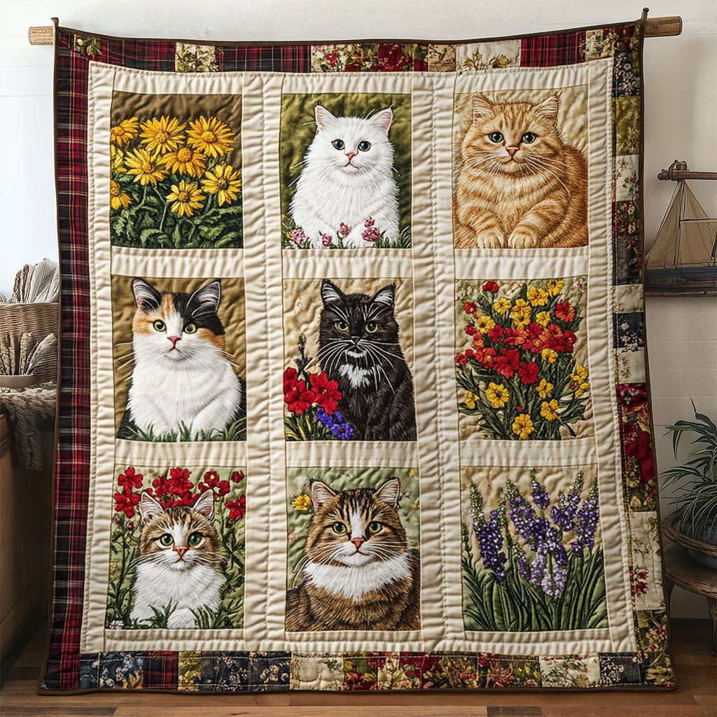 Golden Field Cat WN0611055CL Quilt
