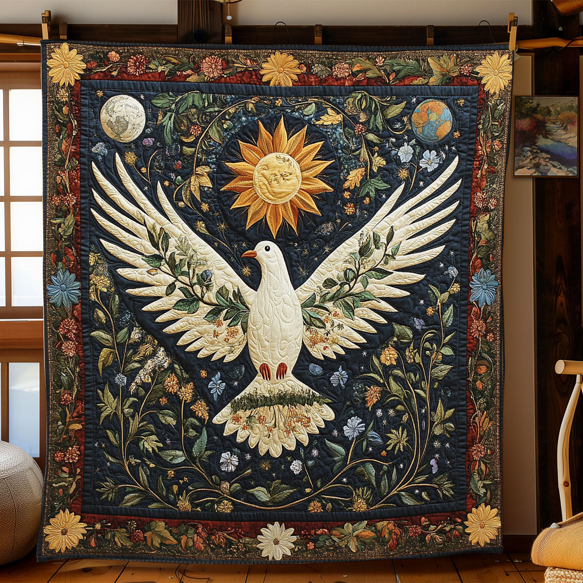 Stellar Peace Dove WJ2101024CL Quilt