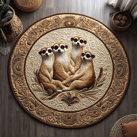 Friendly Meerkats WY2005028CL Quilted Round Mat