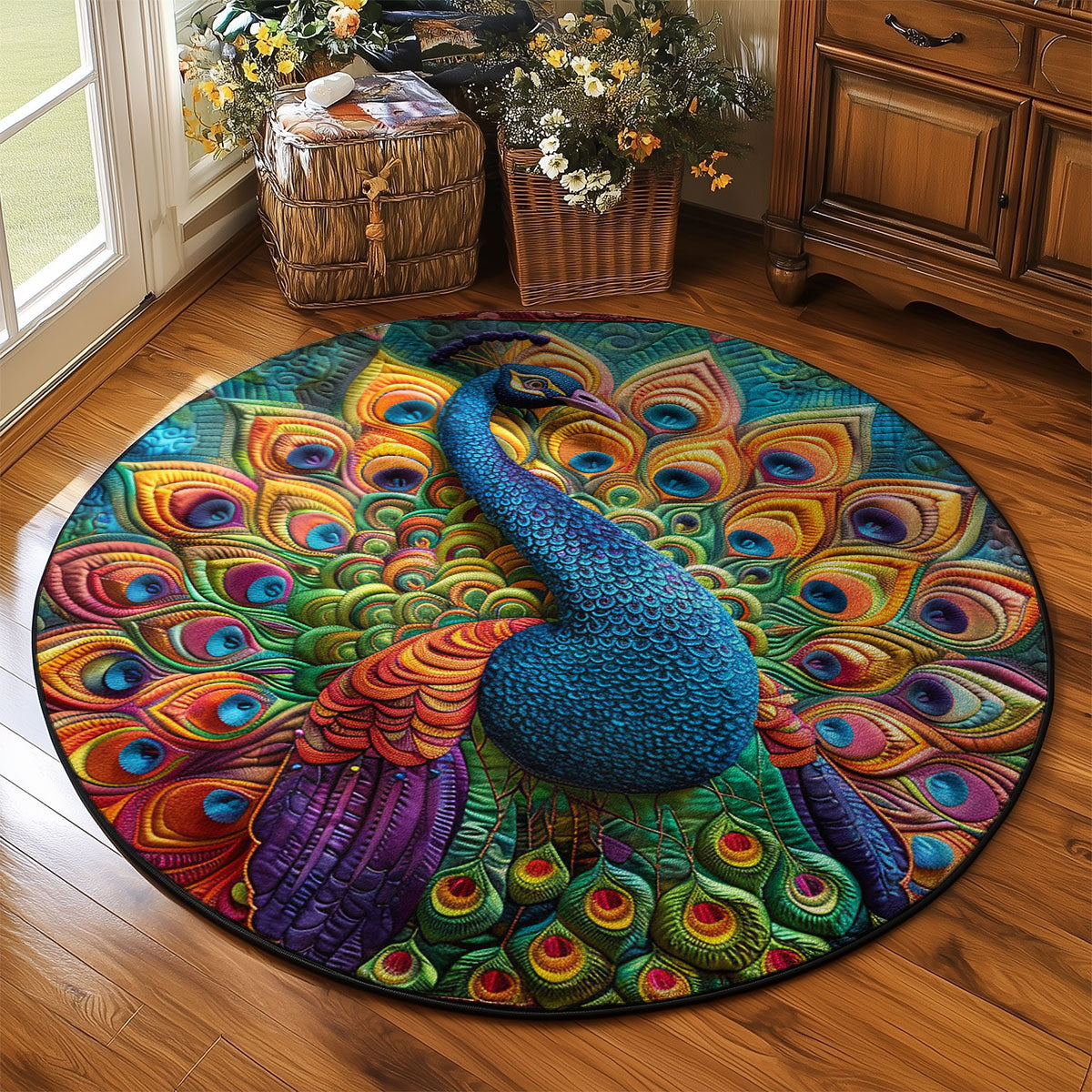 Peacock WJ1903054CL Quilted Round Mat