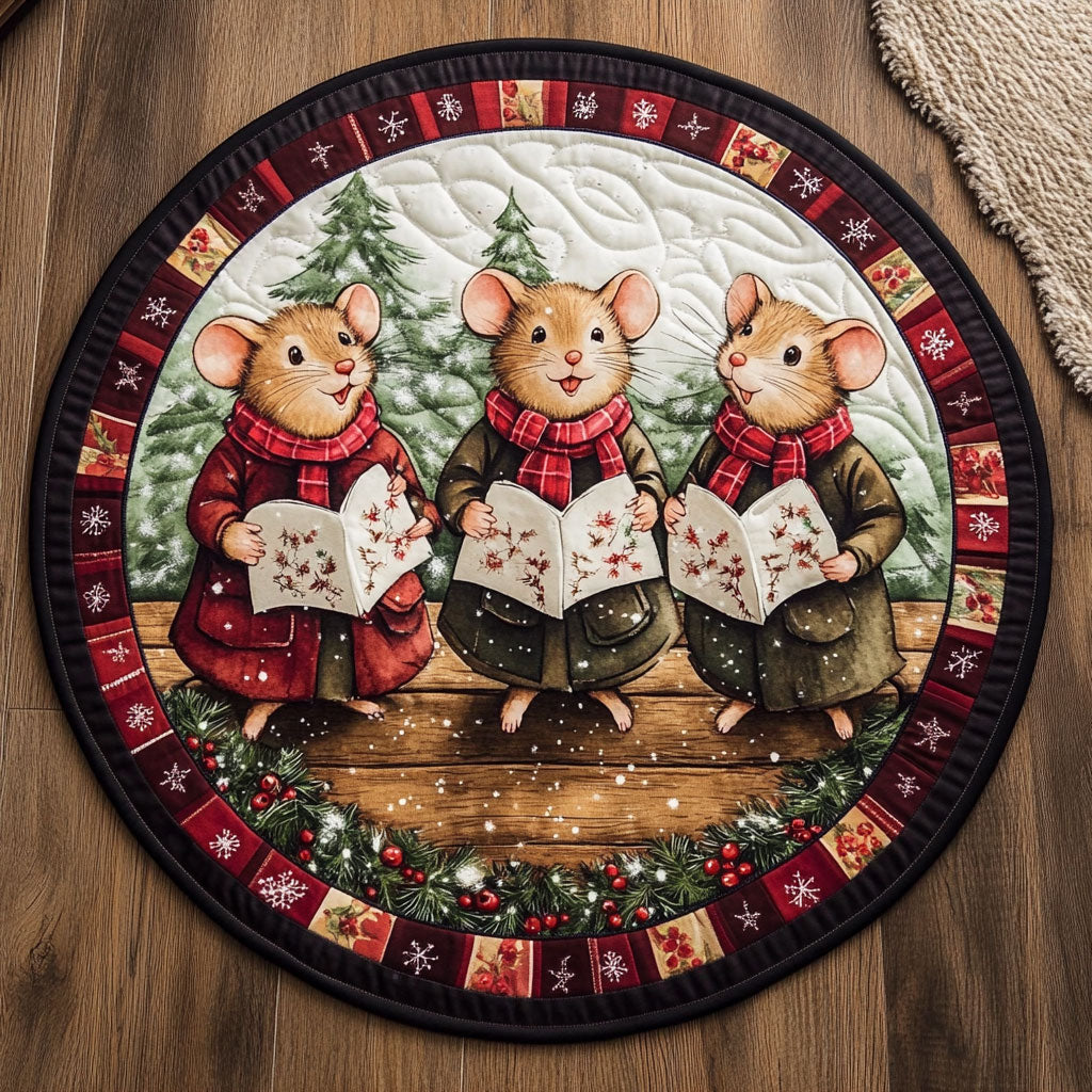Cozy Window Mouse WN1311028CL Quilted Round Mat