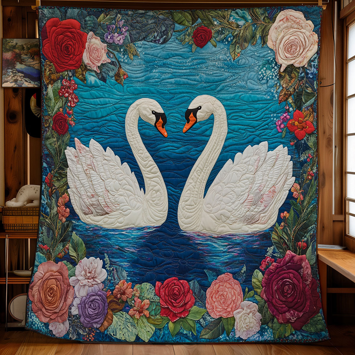 Swan Love Garden WX0307083CL Quilt