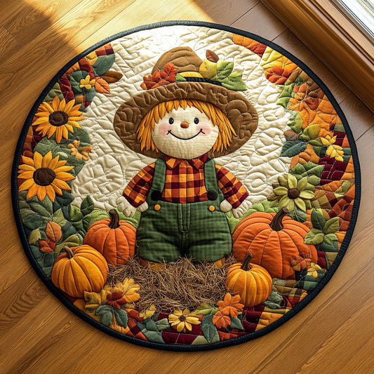 Garden Scarecrow WY1808051CL Quilted Round Mat