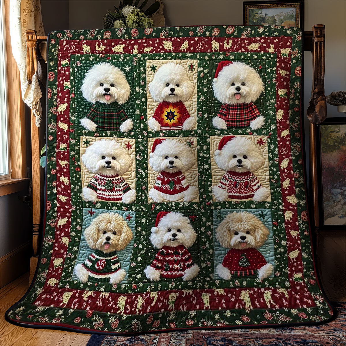 Bichon Frise Winter Snuggles WN0511017CL Quilt