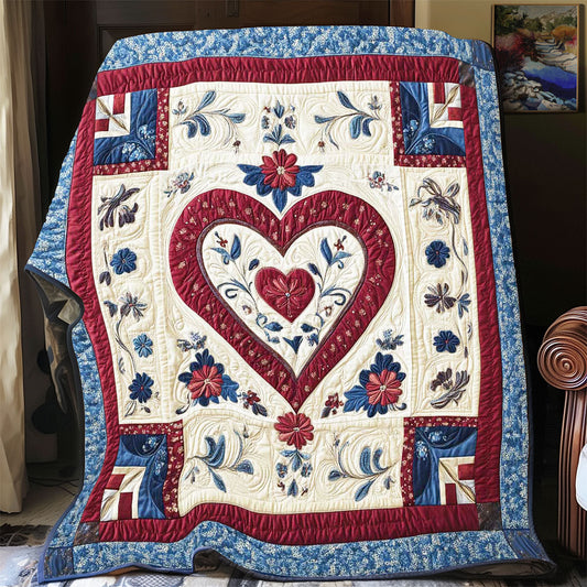 Heart Floral WP1102007CL Quilt