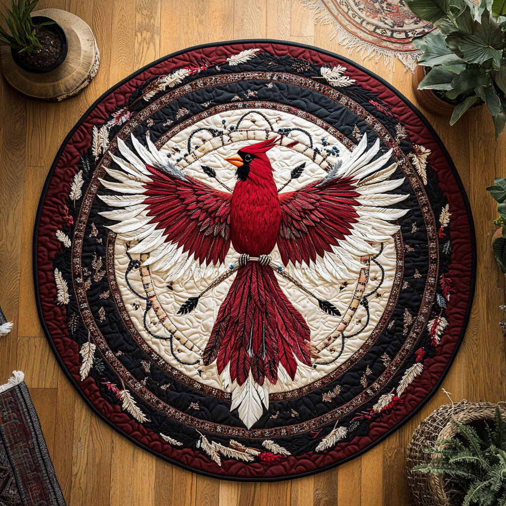 Cardinal Blessings WY3006021CL Quilted Round Mat