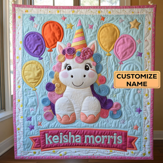 Fluffy Horn CP1807038CL Personalized Baby Quilt