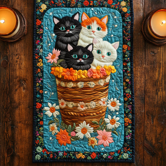 Secret Garden Whiskers CM1905030CL Quilted Table Runner