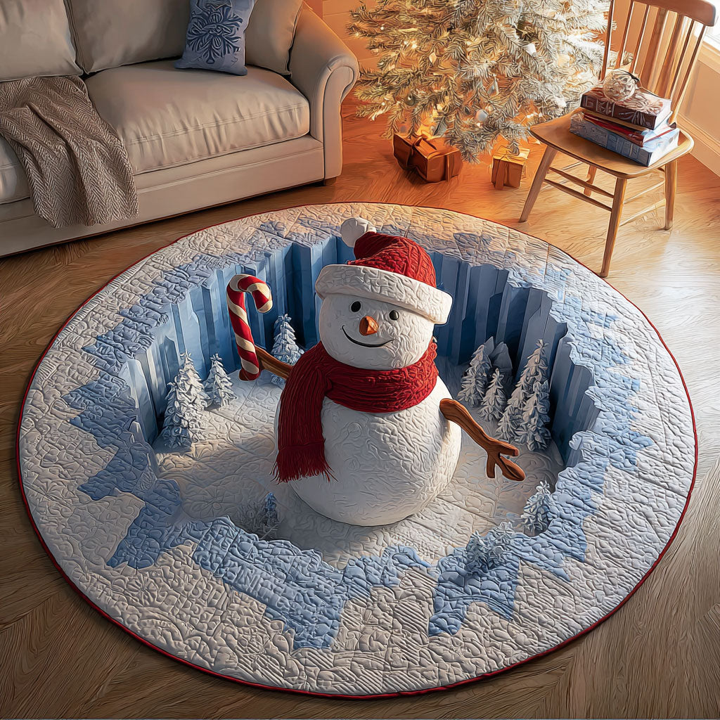 Snowman Wonder CW1111063CL Quilted Round Mat