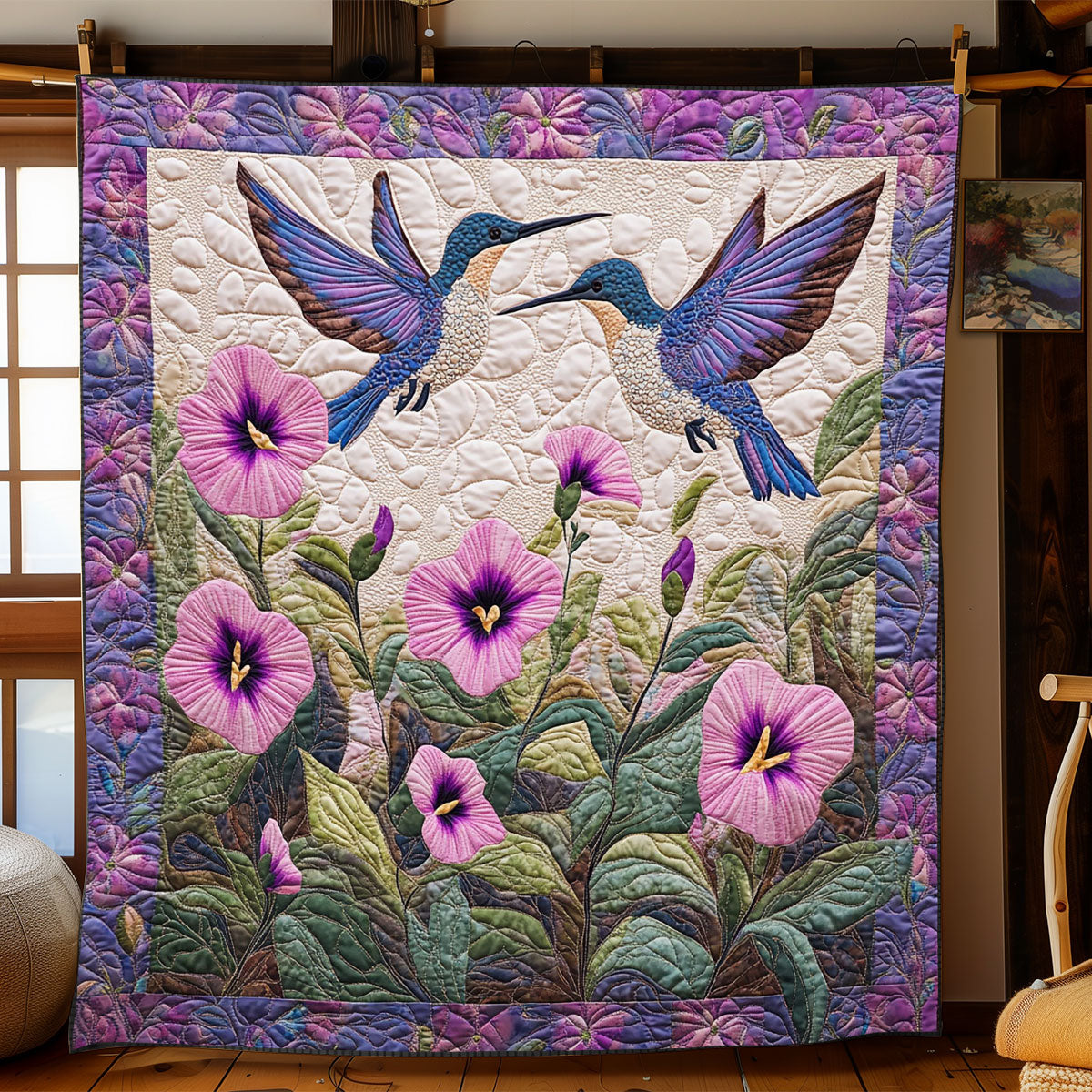 Blooming Hummingbird WJ1401002CL Quilt