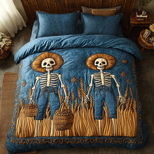 Farmhouse Skeleton Scarecrow WN2509017CL Duvet Cover Set